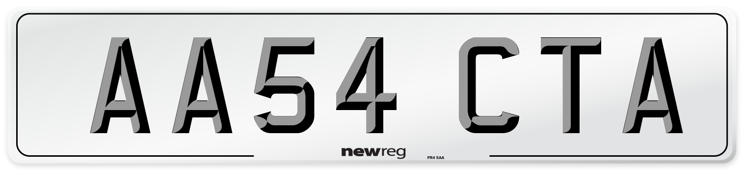AA54 CTA Number Plate from New Reg